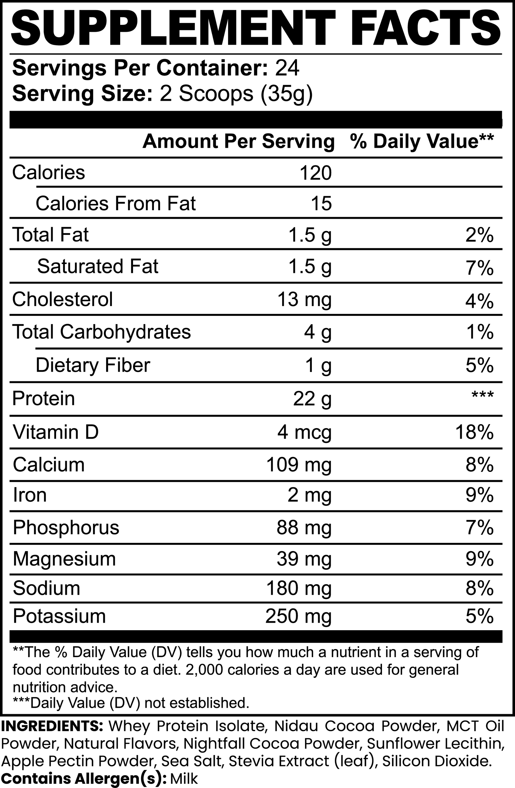 PeakProtein 100% Whey Protein Isolate (Chocolate)