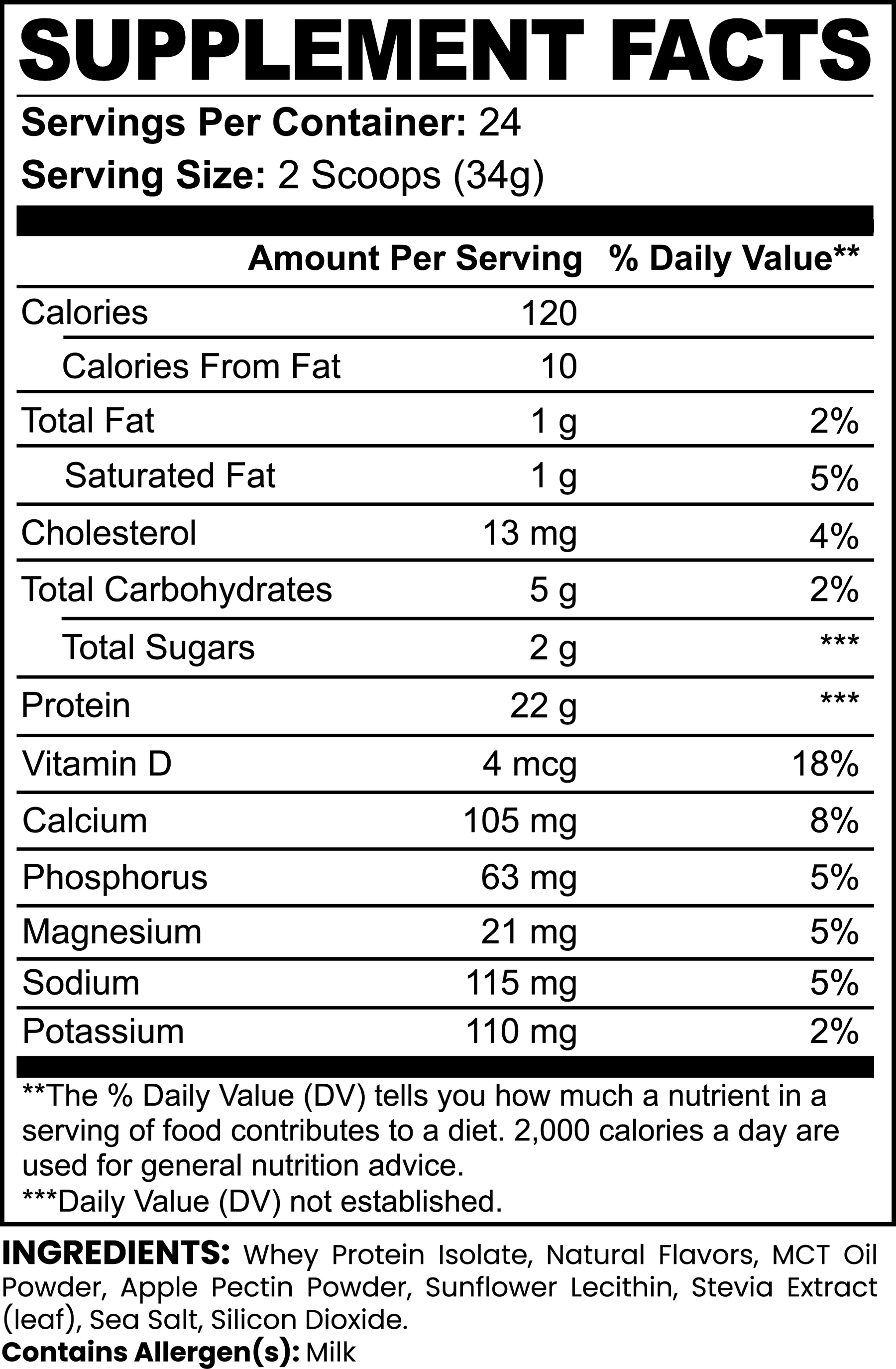 PeakProtein 100% Whey Protein Isolate (Vanilla)